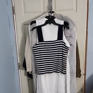Navy and White Striped Tank Top